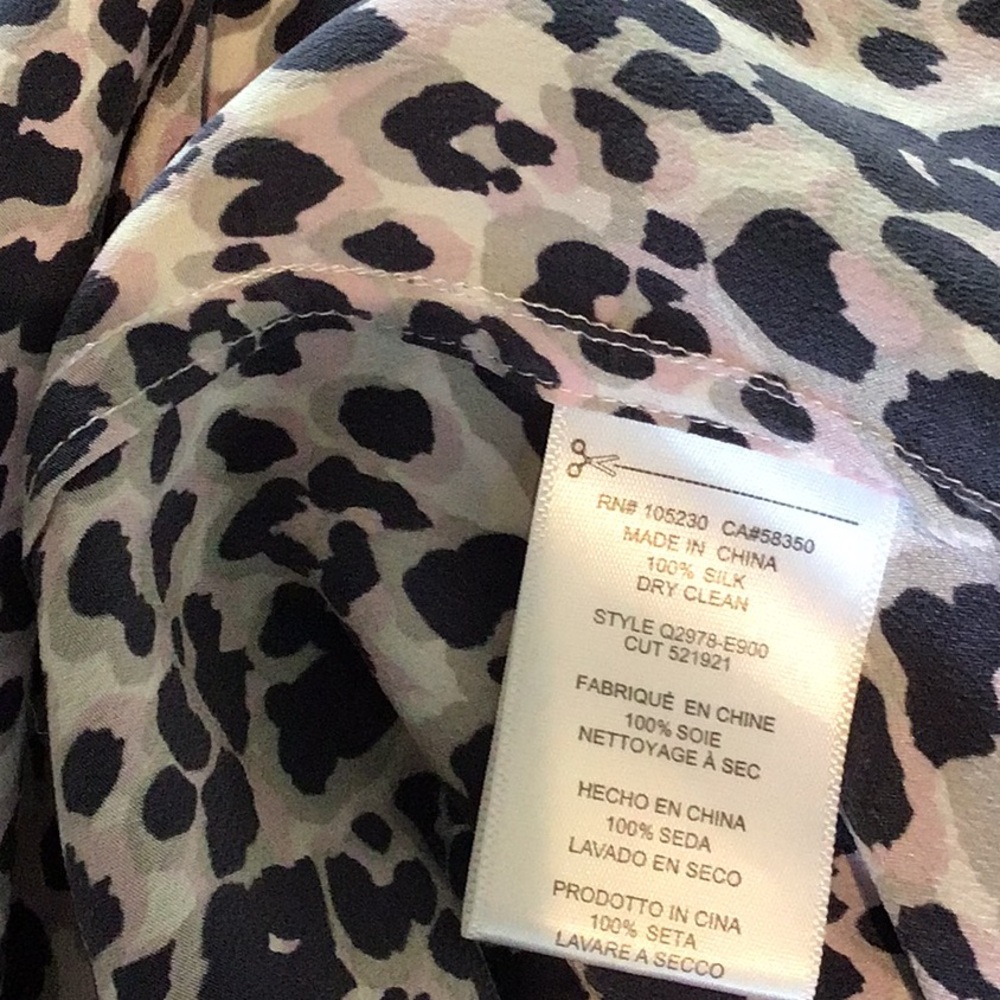 Equipment Button Down Leopard Print Top, Silk, Si… - image 8